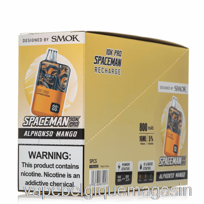 Vape Belgique Spaceman 10k Pro Jetable (paquet De 5)